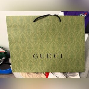 Gucci Olive Green Patterned Gift Bag